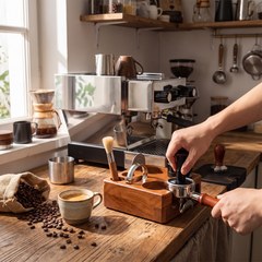 Solid wood tamping station
