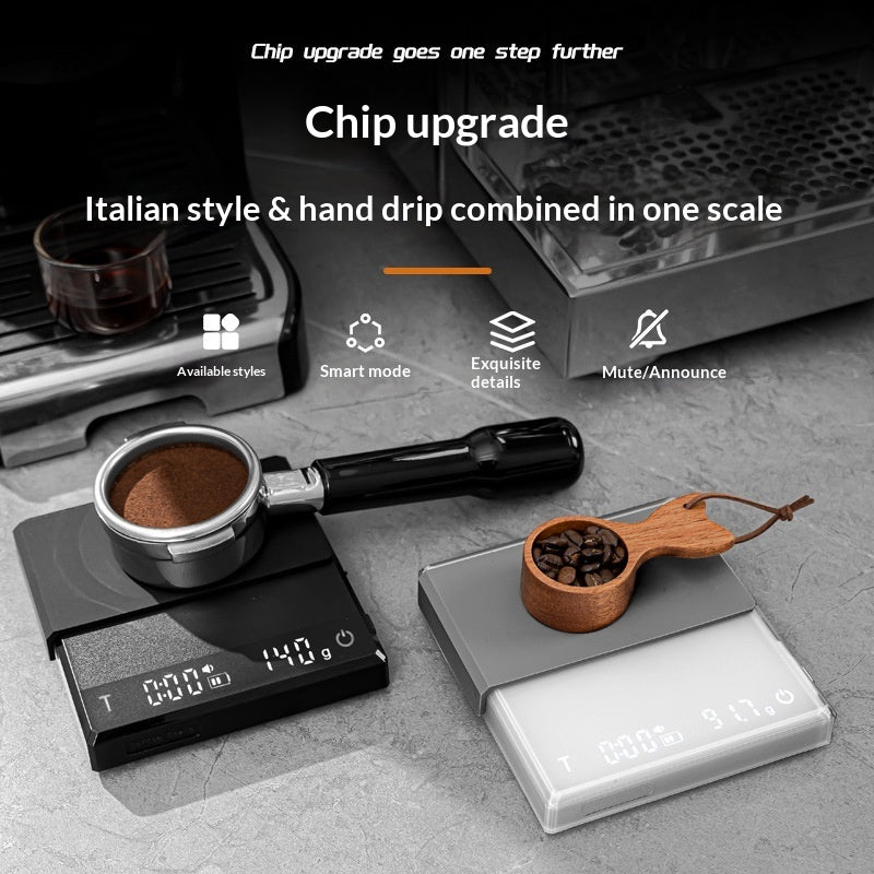CremaKit espresso scale, black, with shot timer