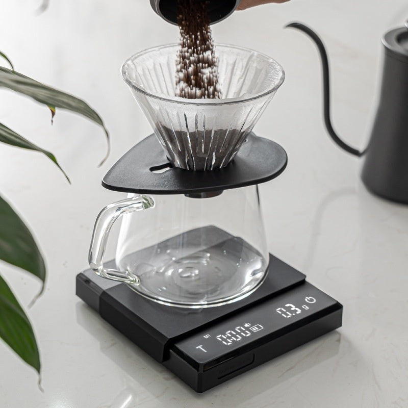 Coffee scale used for pour-over brewing