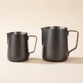 Matte black milk pitchers 350ml and 600ml